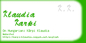 klaudia karpi business card