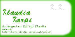 klaudia karpi business card